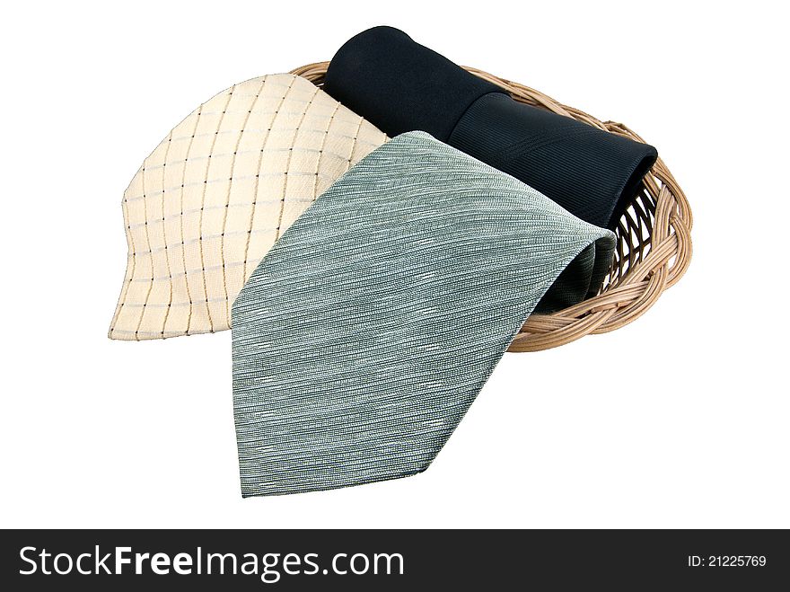 Necties In Basket With Clipping Path