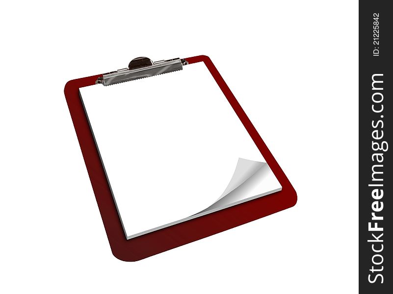 Red note pad over white