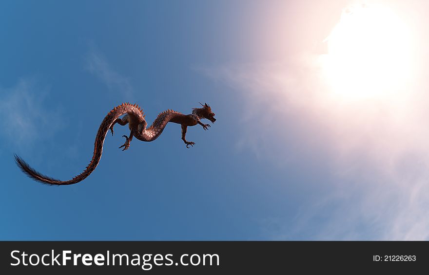 Image of the dragon flying