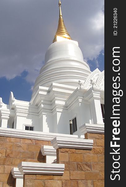 White Pagoda in a temple thailand