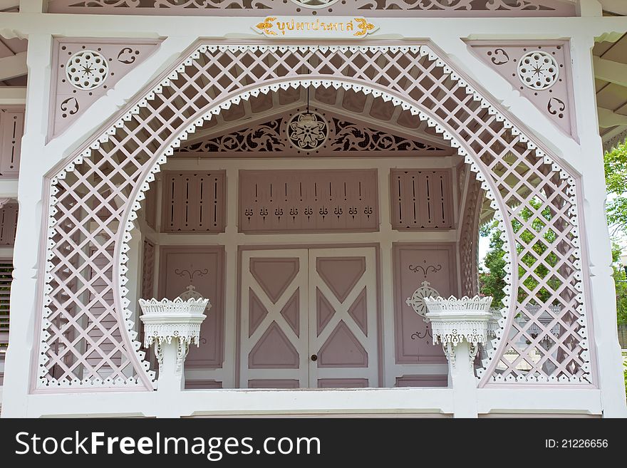 White pavilion in Ayutthaya Thailand