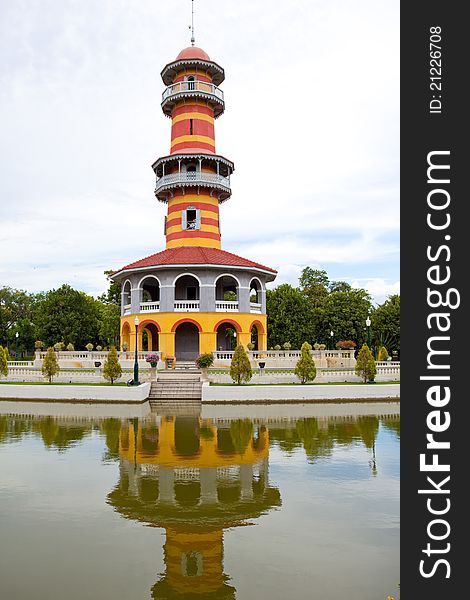 Tower in palace with blue sky