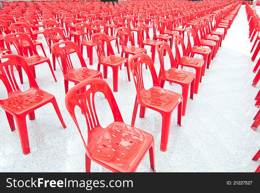 Red Empty Chairs conference room