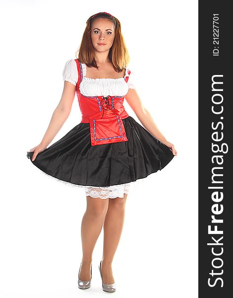 The Girl In A Traditional Bavarian Dress