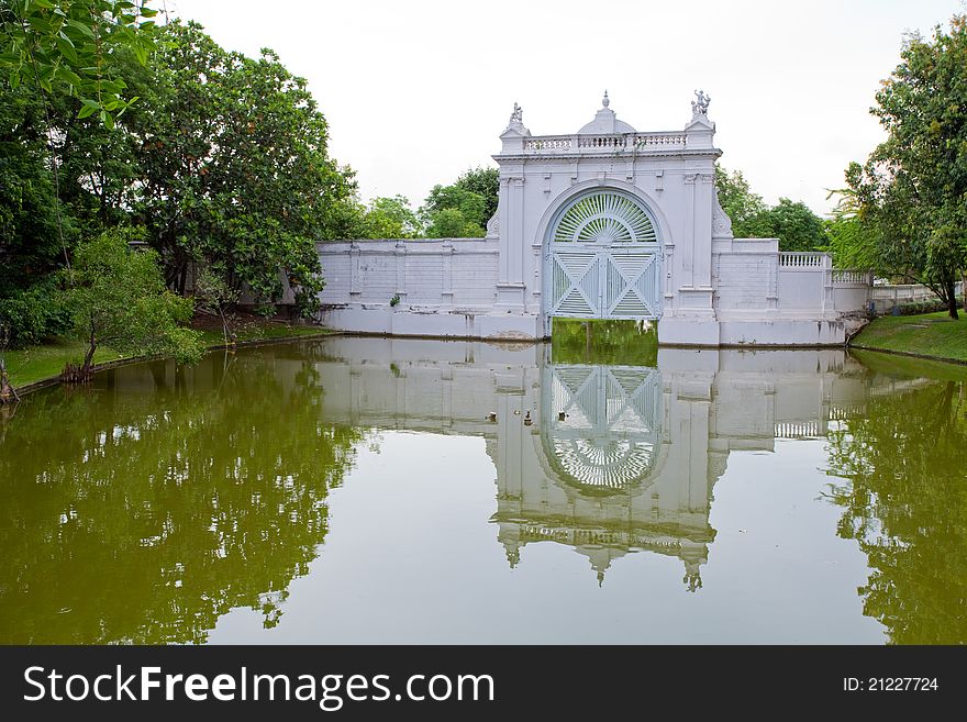 River white door in palace. River white door in palace