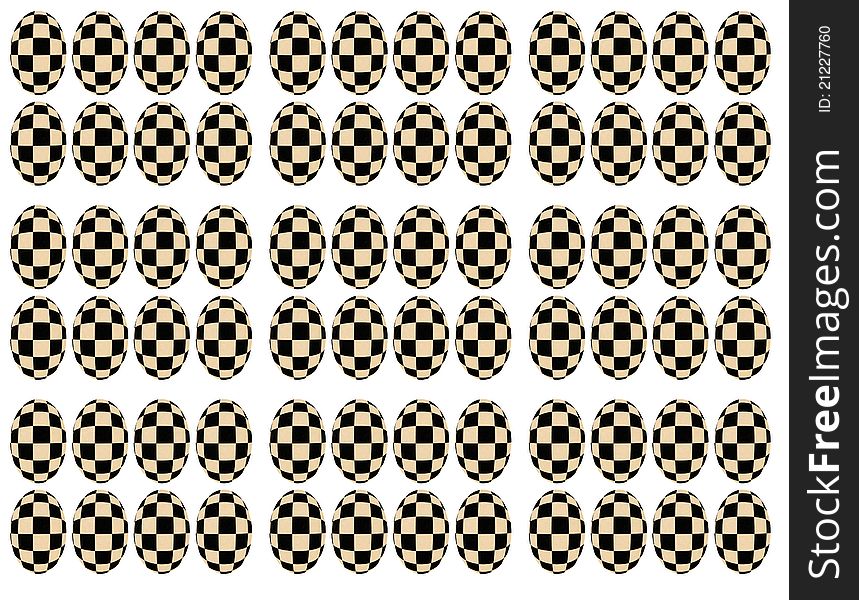 Chessboard transformation in eggs forms isolated on white. Chessboard transformation in eggs forms isolated on white