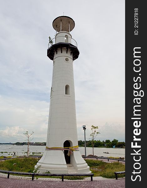 Lighthouse river in Ayutthaya Thailand