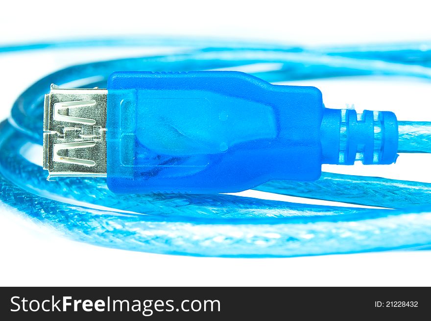 Blue transparent data transfer cable