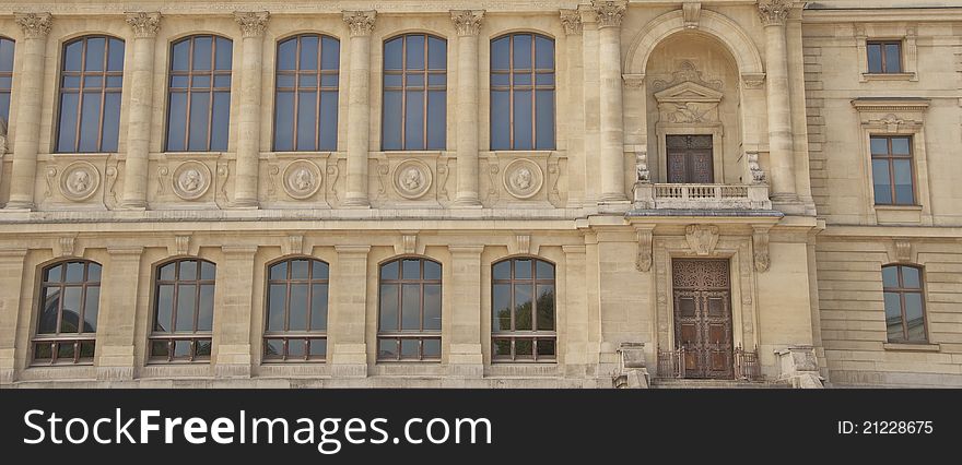 Detail of old historic building in Paris