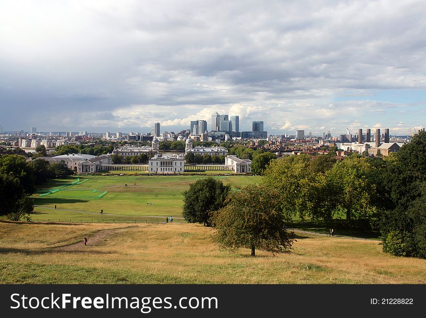 A view of London Docklands from Greenwich