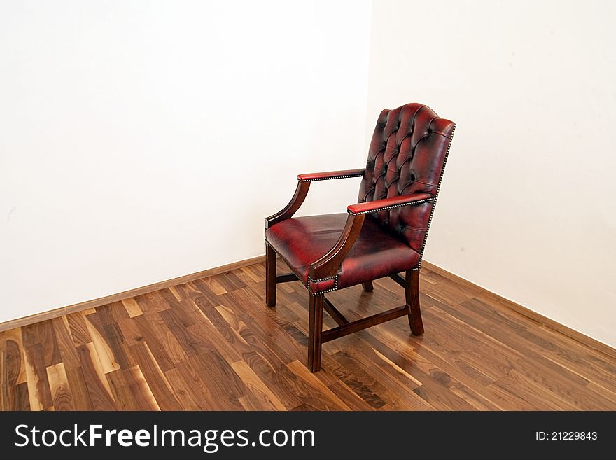 Antique chair the wooden floor