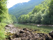 River With Mountain Stock Photography