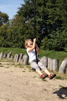 The Girl Pulls On A Rope Stock Image The Girl Pulls On A Rope Stock Image