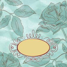 Vintage Rose Floral Card (not Auto-traced). EPS 8 Stock Photos Vintage Rose Floral Card (not Auto-traced). EPS 8 Stock Photos