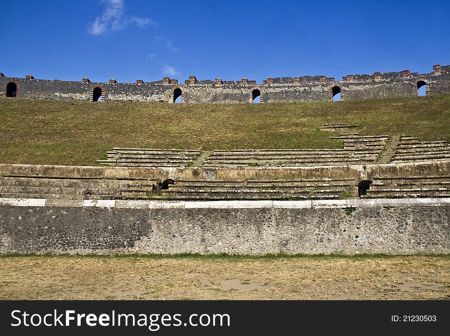 Stairs of the amphitheater of Pompeii