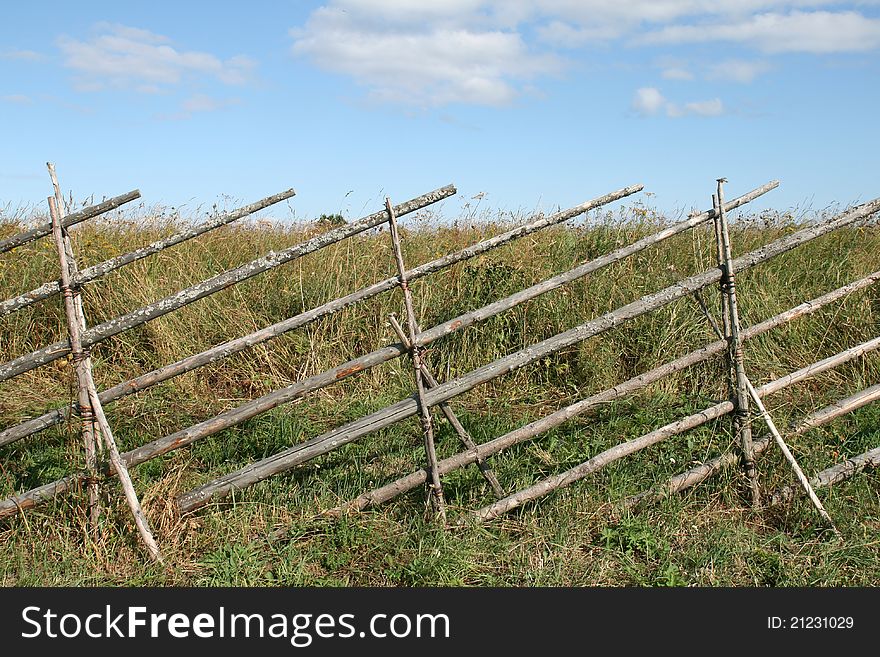 Wooden fence on Kizhi island Russia
