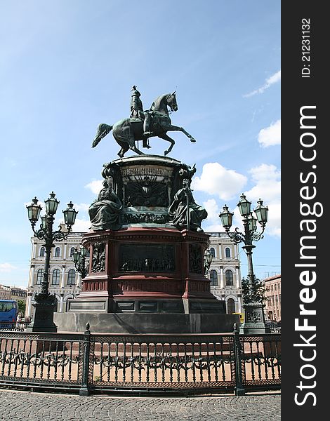 Monument Of Nikolay I In Saint-Petersburg