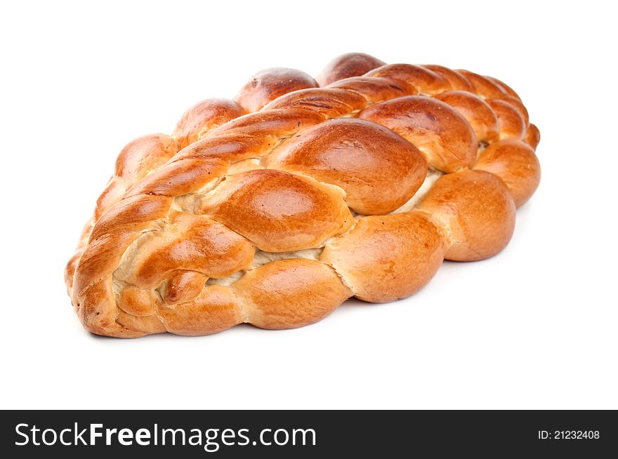 Delicious wedding loaf isolated on a white background