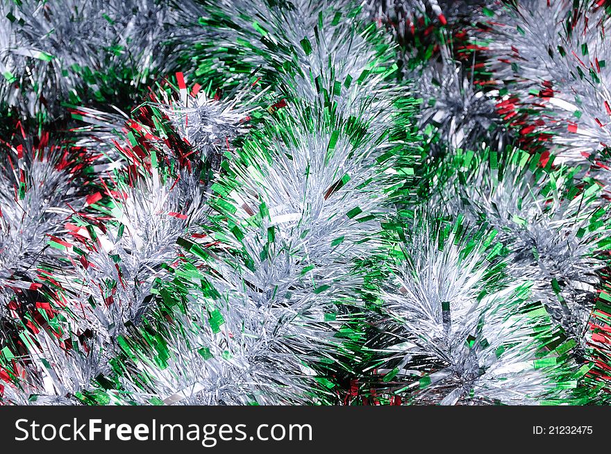 New Year's tinsel. Ornaments for new year