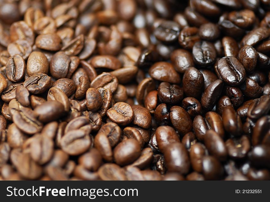 Decaffinated And Caffinated Coffee Beans.