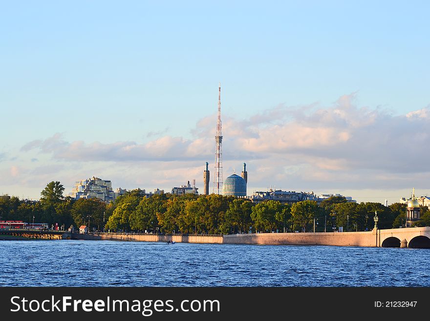 View of the St.Petersburg. Tower and Mosque.