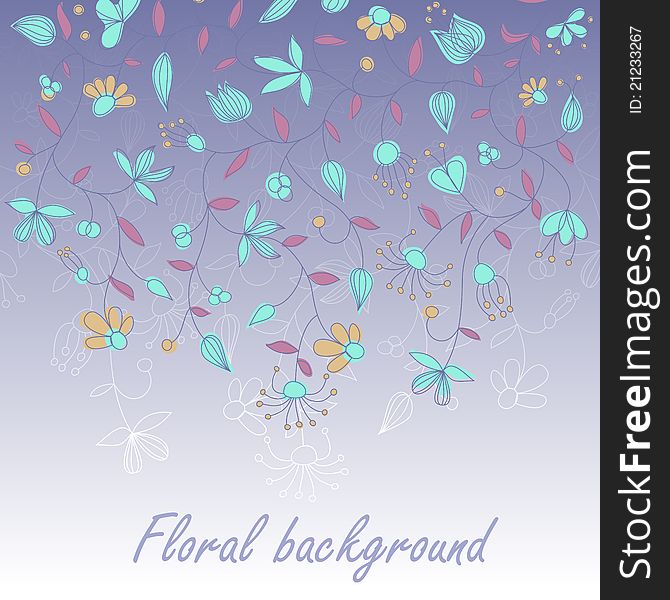 Vector card with floral ornament and place for text. Vector card with floral ornament and place for text.