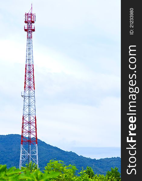 A communications tower for TV Radio and cell phone networks