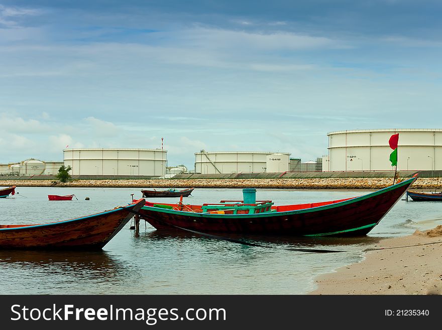 Fishing boat with power plant. Fishing boat with power plant