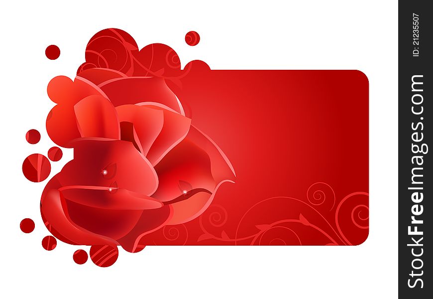 Beautiful red frame with big rose