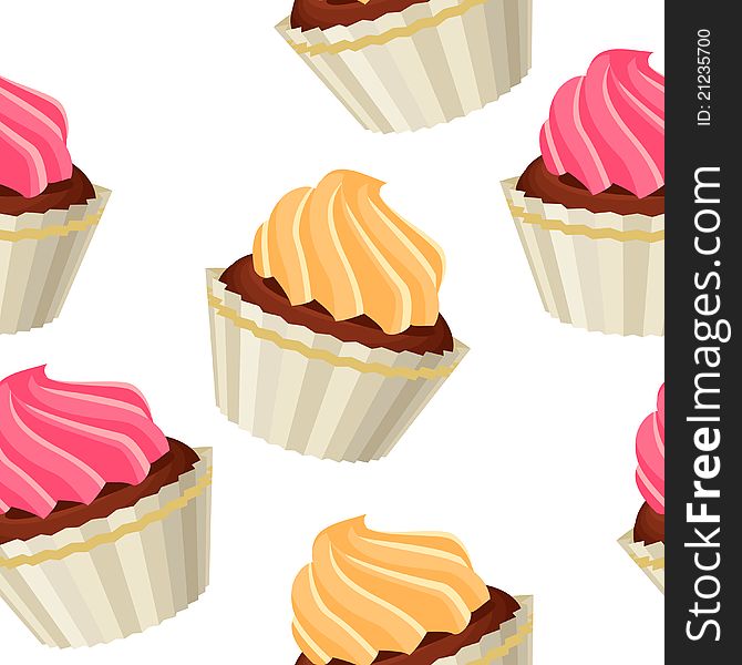 Seamless Pattern With Muffins