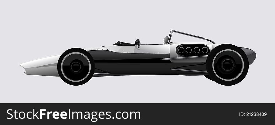Vector racing sports car concept in retro style