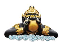 Statue Of Black Deity Called Rahu On Royalty Free Stock Photos