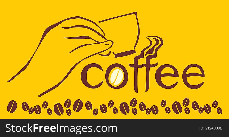 Hands with cup icon design