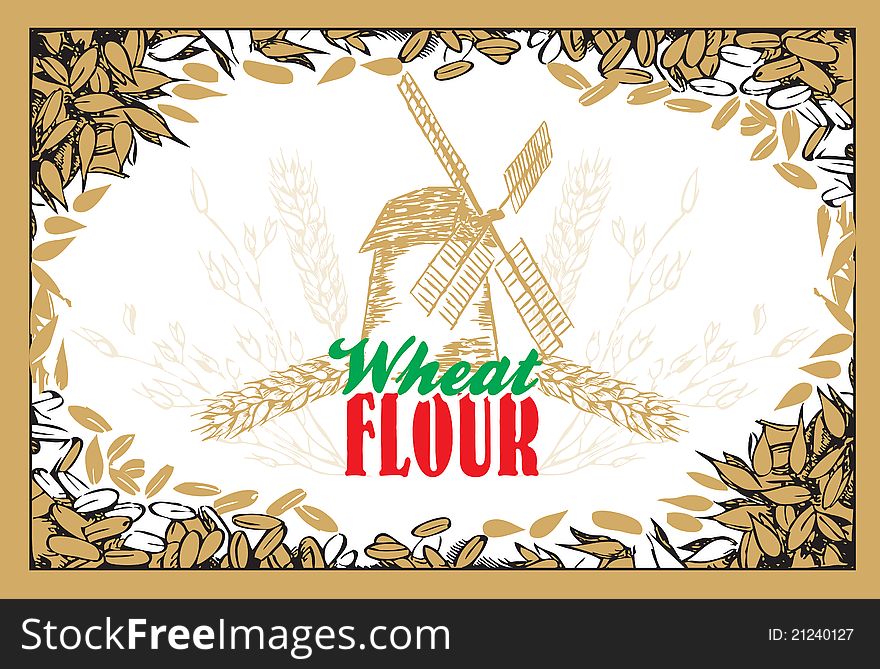 Wheat flour background for all design