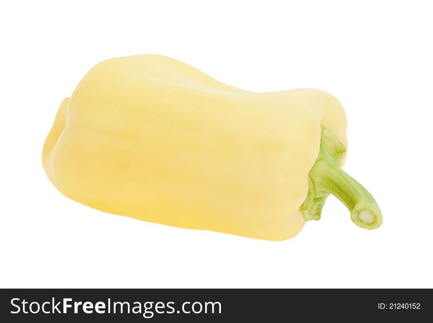 Light yellow sweet pepper on a white background. Light yellow sweet pepper on a white background.