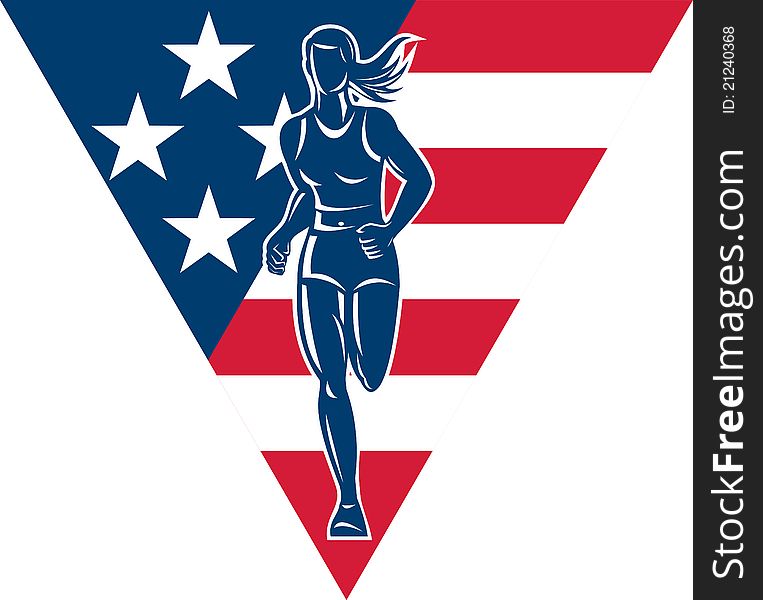 American Marathon runner stars stripes