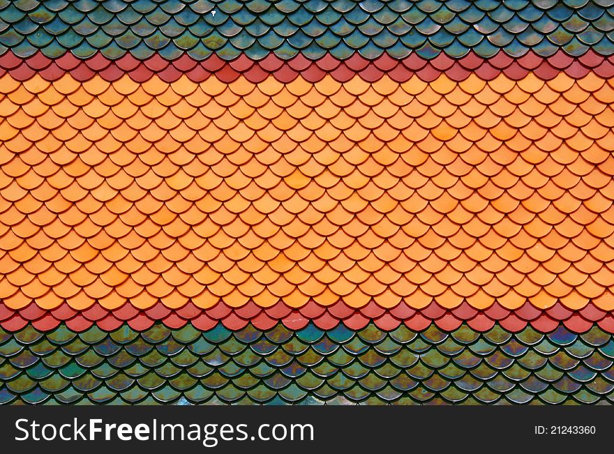 Roof tiles of classic Buddhist temple