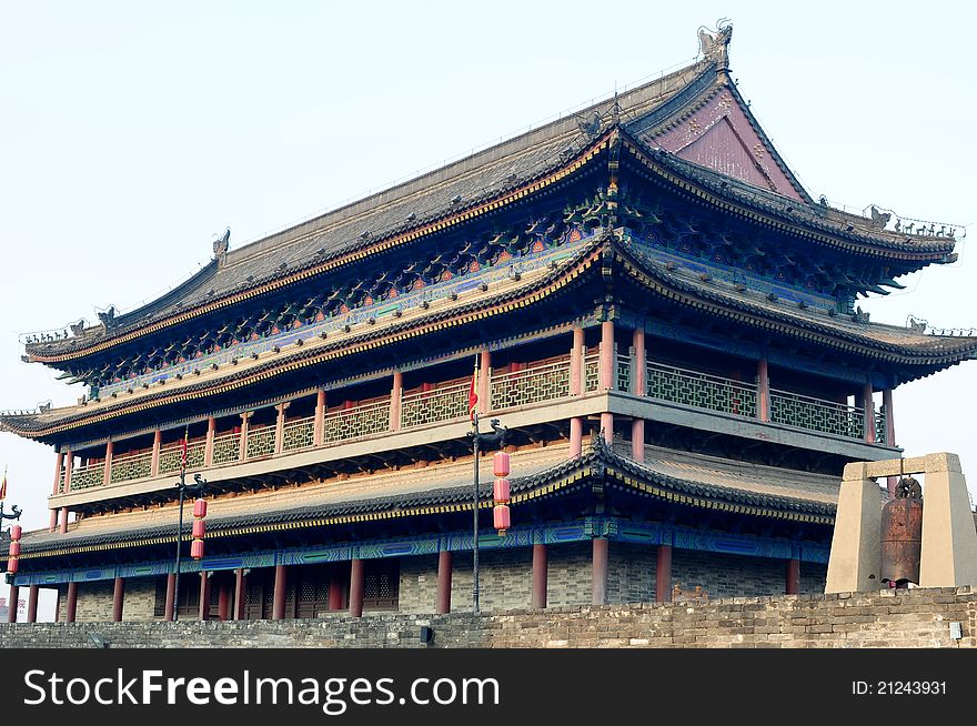 The famous ancient city wall of Xian, China