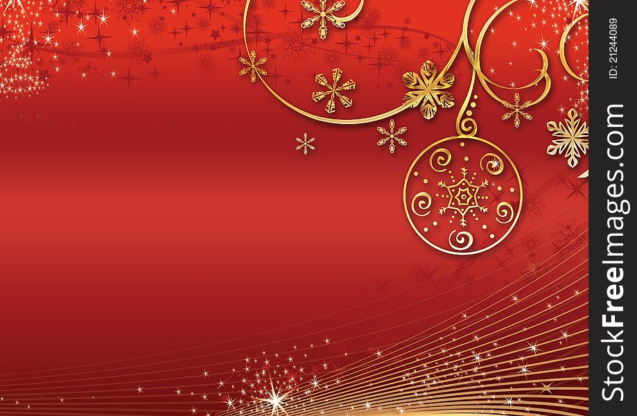 Christmas background with gold elements