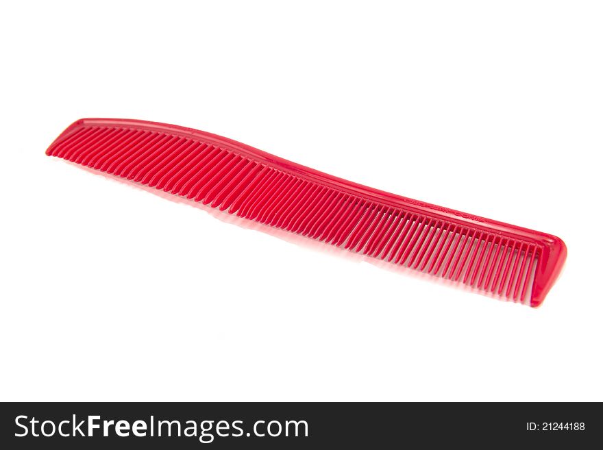 Red Hair Comb Isolated on White. Red Hair Comb Isolated on White