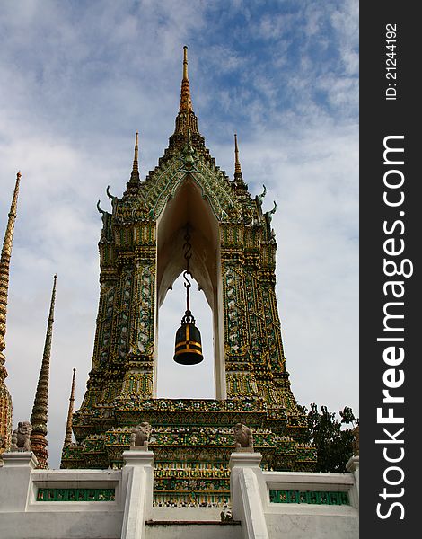 Belltower at Wat pho in Bangkok, Thailand