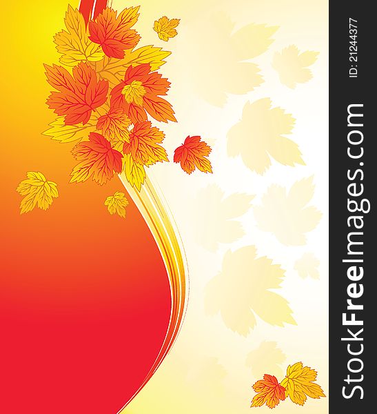 The vector illustration contains the image of autumn background