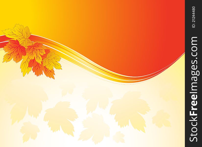 The vector illustration contains the image of autumn background