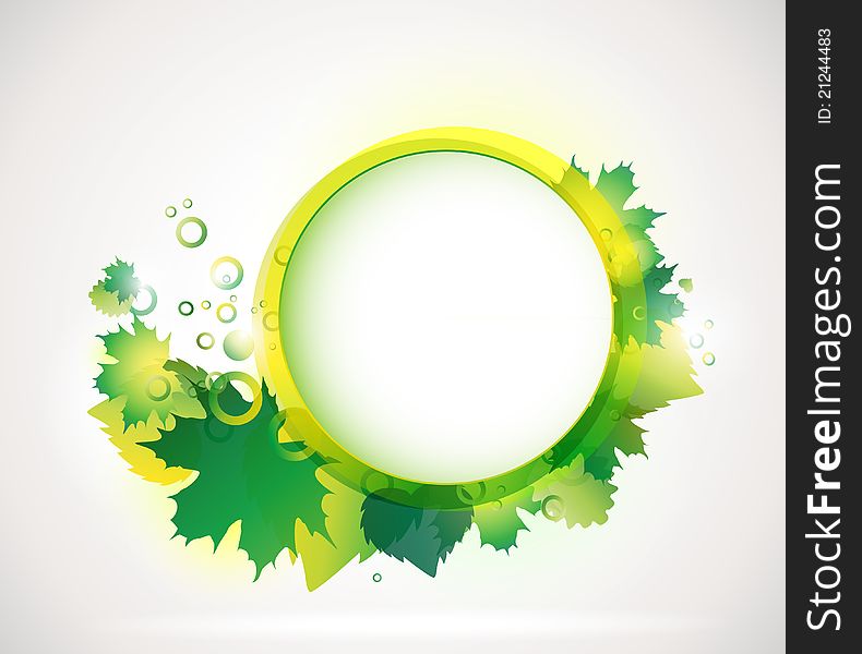 Vector background with leaves, place for your text. Vector background with leaves, place for your text