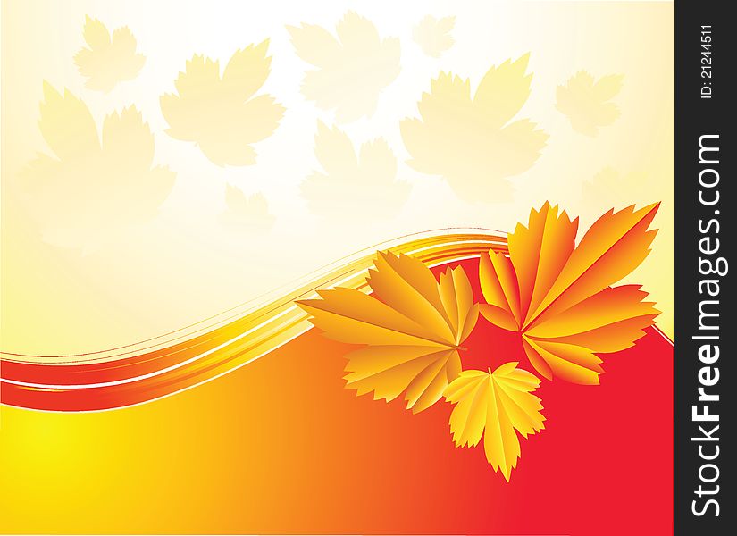 The vector illustration contains the image of autumn leaves
