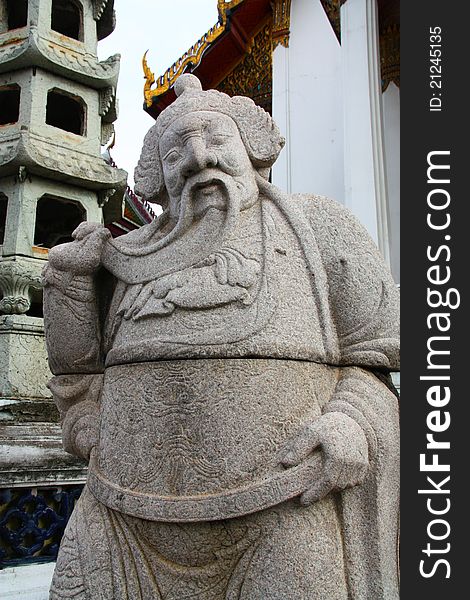 Statue Chinese at Wat Suthat in Bangkok, thailand