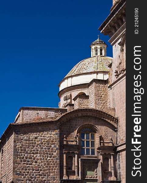 The cathadral in Plaza de armas in the center of Cusco Peru. The cathadral in Plaza de armas in the center of Cusco Peru