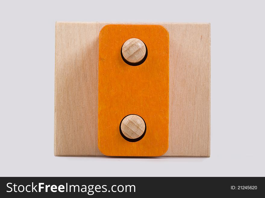 Orange wooden baby blocks element