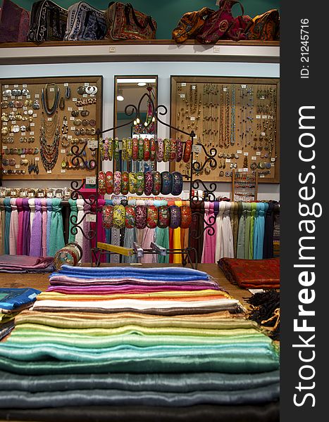 Product Display At Colorful Ethnic Shop