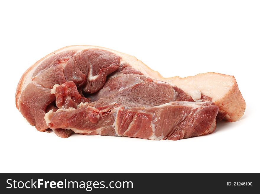 Raw pork isolated on the white background